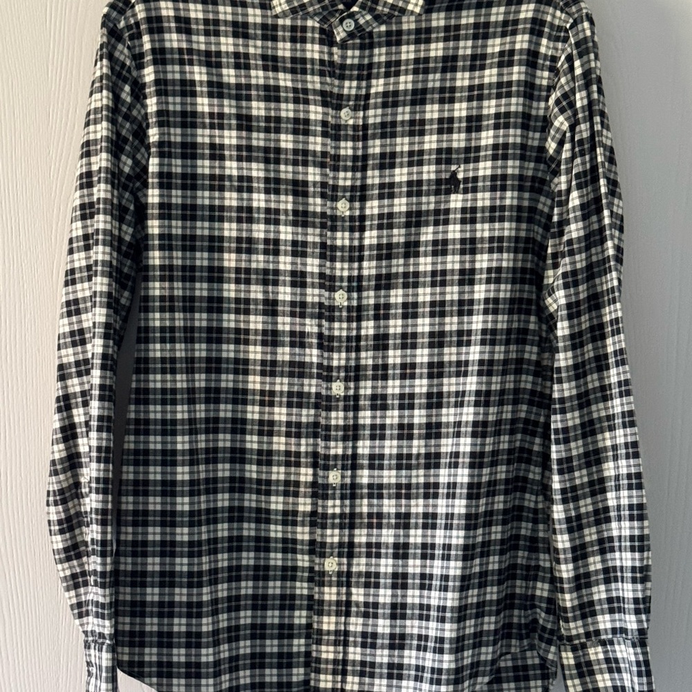 Polo Ralph Lauren Black and White Plaid Shirt